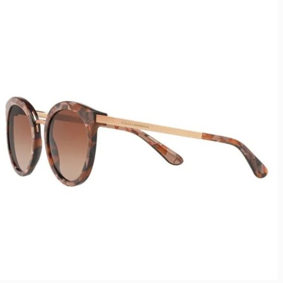 Dolce & Gabbana D&G Brown Tortoise Shell Rose Gold Sunglasses Shades main image 4